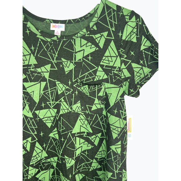 Lularoe Carly Geometric Print Green & Black Short Sleeve Dress Small - Picture 7 of 14